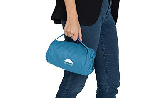 BlueHills Ultra Compact Travel Blankets for Two with Portable Carry Case Case Premium Soft Plush Large Airplane Blankets 2 Pack for Car Plane Train Hotel Layover Peacock -C204-2pk-Teal - color: C-204-2pk-teal