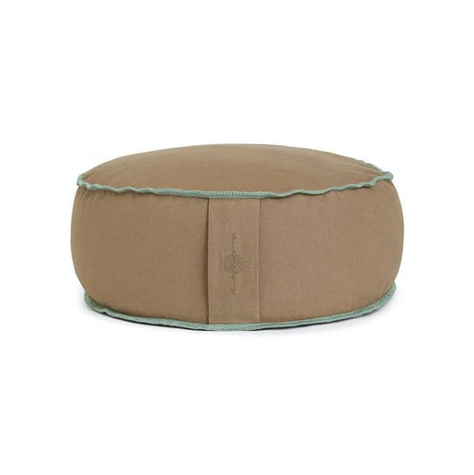 Organic Round Meditation Cushion by renoo - Durable Comfortable Cotton, Linen, Hemp - Modern Zafu - Buckwheat Floor Pillow Yoga Bolster in 15 Colors Removable Cover - 15 inches - Earth - color: Earth