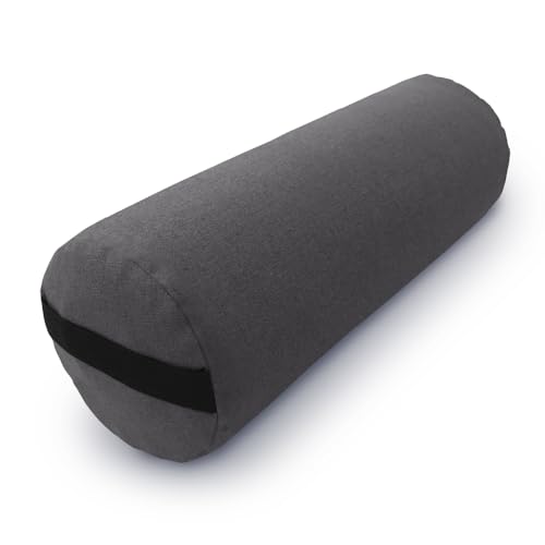 Bean Products Yoga Bolster - Made In The USA With Eco Friendly Materials - Round or Rectangular Support Cushions That Elevate Your Practice - Organic Hemp Cover - color: Stone Gray, size: Round