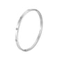 4mm Width Thin Love CZ Bangle Bracelet for Women - color: Silver