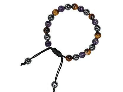 Amazing Gemstone Quit Smoking Cessation Quit Vaping Aid Bracelet - Hematite Tiger Eye Amethyst Bracelet Set for Men Women Healing Calming Anxiety Stress Relief Gifts Pulseras Para Hombres Mujer - color: Quit Smoking
