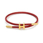 OSIRIDEH2 Bracelet with Adjustable Design Polished H Shape Buckle, Bracelets for Women, 18k Gold-plated Buckle Design Titanium Steel Wire Rope Women's Gift Jewelry - color: Red Gold