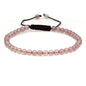 Keleny Natural Gemtones 4mm Round Beads Crystal Adjustable Braided Macrame Tassels Bracelets Unisex - color: Red Strawberry Quartz