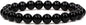 Amandastone Natural Gemstone 8mm Round Beads Stretch Bracelet 7 Inch - color: Black Tourmaline