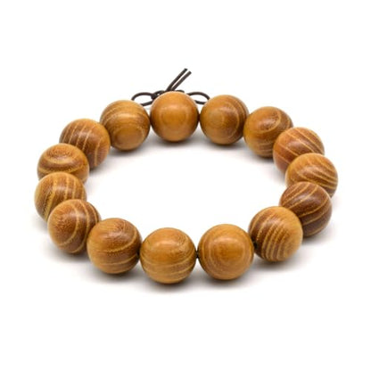 Zen Dear Natural Golden Sandalwood Mexican Bocote Mala Prayer Bead Bracelet Link Wrist Necklace Mala Beads - style: 15mm 15 beads