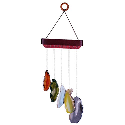 rockcloud Agate Slices Geode Wind Chime Home Garden Decoration Figurine - color: Assorted Color