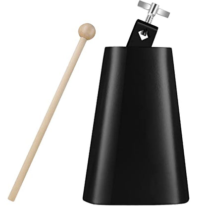 Eastrock 7 inch Metal Steel Cow Bells Noise Makers Hand Percussion Cowbell with Stick for Drum Set - size: 7''
