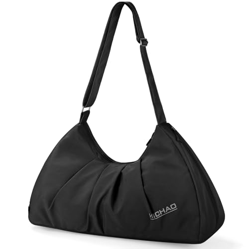 Small Gym Bag for Women, Cute Dance Bag with Shoe Compartment & Wet Pocket for Adults, Lightweight Sports Duffle Workout Bags for Gym Ballet Yoga, Black - color: black