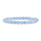 Justinstones Gem Semi Precious Gemstone 6mm Round Beads Stretch Bracelet 6.5 Inch - color: Aquamarine