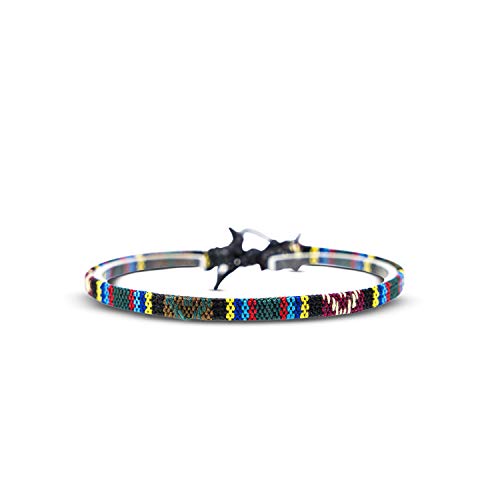 Made by Nami 2 Pcs Boho Surfer Bracelets for Women and Men Waterproof and Adjustable Braided Bracelets Set of 2 for Ethnic Hippie Style - color: Ruby Red & Aztec