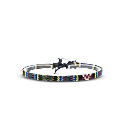 Made by Nami 2 Pcs Boho Surfer Bracelets for Women and Men Waterproof and Adjustable Braided Bracelets Set of 2 for Ethnic Hippie Style - color: Ruby Red & Aztec