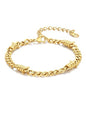 Bandmax Barbed Wire Chain Bracelets for Men Women Stainless Steel/Black/Gold Thorn Cuban Link Bracelet Adjustable Punk Emo Style Jewelry Gift - color: 06 5MM-Gold Plated