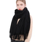 RIIQIICHY Winter Scarfs for Women Pashmina Shawls Wraps for Evening Dresses Large Warm Soft Scarves - color: Black