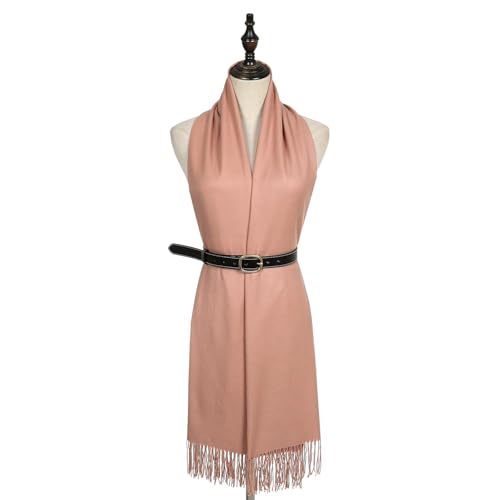 RIIQIICHY Women's Scarf Pashmina Shawls and Wraps for Evening Dress Bridesmaid Wedding Bridal Winter Warm Long Large Scarves - color: Dull Peach