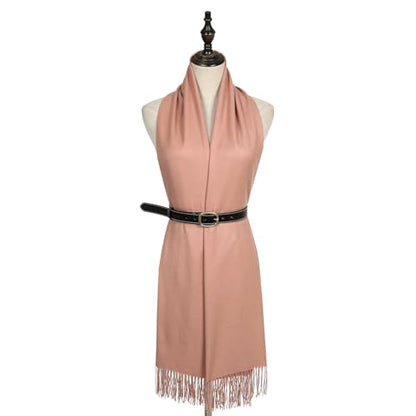RIIQIICHY Women's Scarf Pashmina Shawls and Wraps for Evening Dress Bridesmaid Wedding Bridal Winter Warm Long Large Scarves - color: Dull Peach