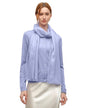 KVSS Women's Fine Knit Shawl, 55% Cashmere 45% Mulberry Silk, X Gauge 120/2NM Yarn Lightweight Spring Summer Wrap Scarf - color: Forget-me-not