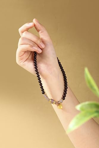 Women’s Wooden Beaded Bracelet, Healing Prayer Mala, Natural Red Sandalwood, Handmade, 52 Beads 6mm, 13.8" Double‑Wrap Stretch, for Meditation, Blessing & Luck, with Pouch, Ideal Gift for Family & Friends