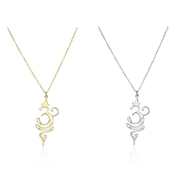 Yoga necklace | om chakra breathe pendant, namaste kundalini om symbol gifts, energy mantra reiki necklaces, spiritual charm for meditation