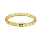 Morchic 8mm Genuine Gemstone Stretch Bracelet for Women Men Unisex, Natural Energy Crystal Stone Beads, Classic Simple Design Cuff Birthday Gift 7.5 Inch - color: Citrine