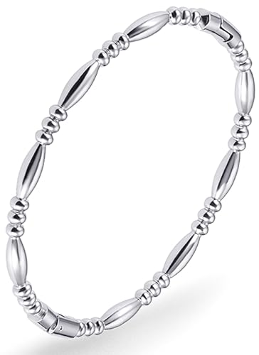Stainless Steel Bamboo Design Bracelet Titanium Steel Bangle - color: Water Silver