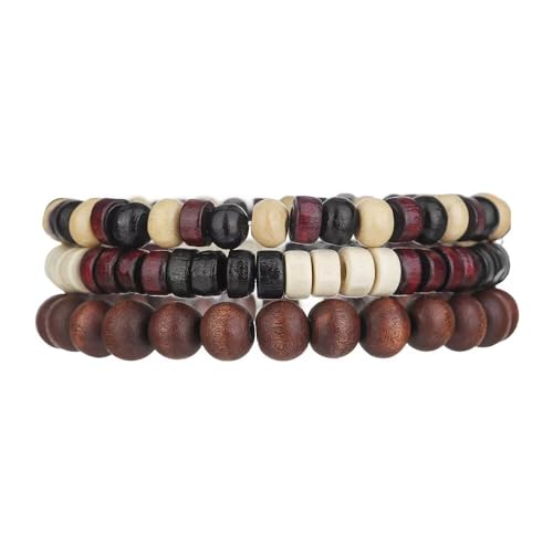 Blue Drop Bracelets for Men Women Wooden Stackable Coconut Shell Beaded Bracelets Vintage Boho Jewelry - color: Color E