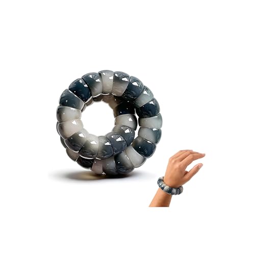 Natural Bodhi Seed Bracelets Anxiety Fidget Bracelets Anxiety Relief Items Protection Healing Stretch Bodhi Fidget Bracelet for Women Men - color: A2:Grey white