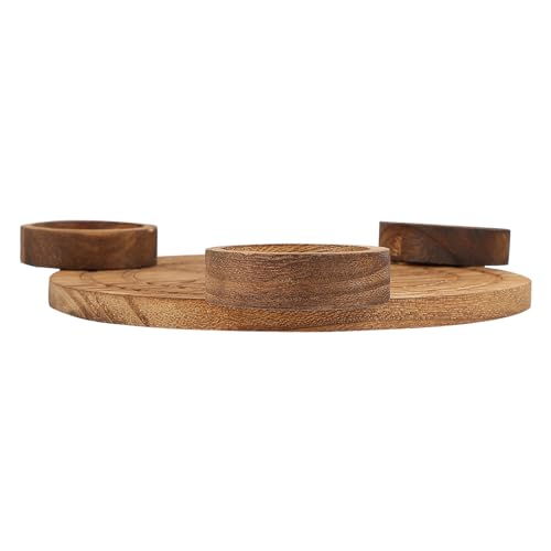 Pentagram Wooden Candlestick Holder Altar Plate Mystical Ritual Candle Stand Religious Divination Home Decor Accessory