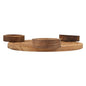 Angoily Pentacle Wooden Candle Holder Divination Altar Candlestick Plate for Tarot Rituals Religious Supplies Home Décor