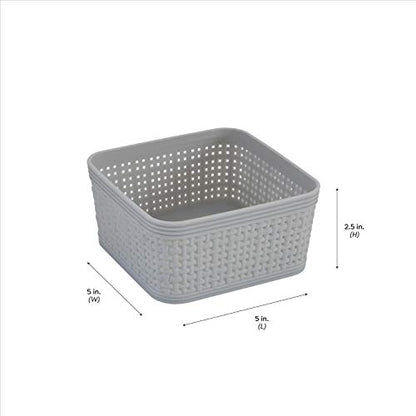 Simplify 10 Piece Organizing Set | Multiple Size Bins | Multipurpose | Office | Desk | Dorm | Bathroom | Storage Basket | Small Items | Accessories | Grey