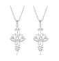 2Pcs Lotus Flower Necklace for Men Women, Vintage Alloy Hollow Meditation Jewelry, Mindfulness Calm Energy Pendant