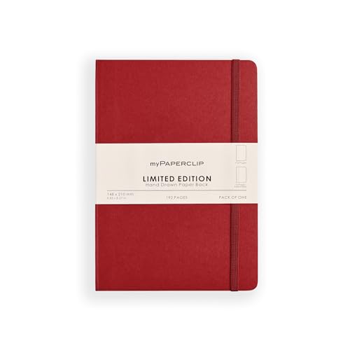 myPAPERCLIP Limited Edition A5 Plain Notebook | 192 Pages, 100 GSM, Soft Cover, A5 (5.83 × 8.27 in) | Flat Lay | Bookmark & Elastic Closure | Claret - color: Claret, style: Plain