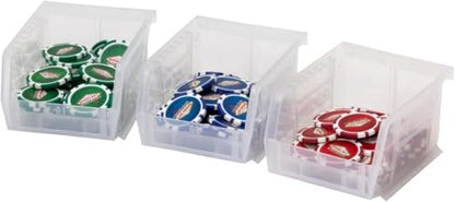 Akro-Mils 30210 AkroBins Plastic Storage Bins, Space-Saving Stackable Bins for Garage, Pantry, Craft Organization, 5" x 4" x 3", Clear, 24-Pack - color: Clear