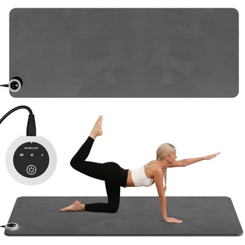 Heating yoga mat, warm yoga pad, more comfortable fitness mat in winter, yoga and meditation bio-mat - color: Black