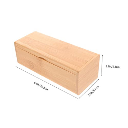 ABOOFAN 2pcs Bamboo Keepsake Storage Box with Lid Versatile Organizer for Jewelry Eyeglasses Crafts Sturdy Retro Design for Practical Use