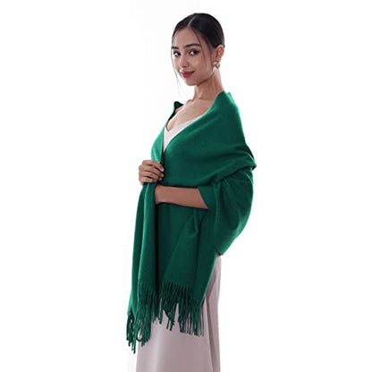 RIIQIICHY Winter Scarfs for Women Pashmina Shawls Wraps for Evening Dresses Large Warm Soft Scarves - color: Green-1