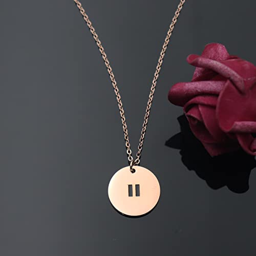 Pause Symbol Necklace for Women Meditaiton Gift Yoga Lovers Jewelry Mental Health Gift Zen Necklace - color: Pause Symbol Necklace RG