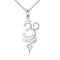 DAOCHONG 925 Sterling Silver Jewelry Om Breathe Symbol Necklace for Women Gifts