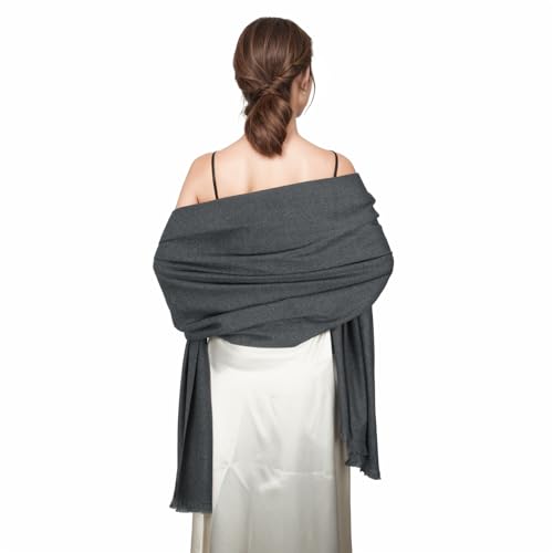 Shawl Wraps for Women Pashmina Shawls and Wraps for Evening Dresses Large Soft Scarf Winter Scarf Wedding Shawl… - color: Dark Grey