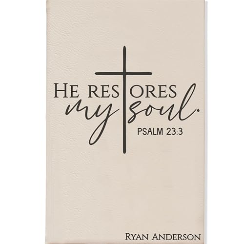 Personalized Christian Prayer Journal for Men & Women, Custom Engraved Name, Daily Devotional, Scripture Writing, Gratitude and Faith Gift