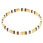 Summer Candy Colors Tila Flat Seed Beads Stretch Strand Bracelet for Women- Trendy Unique Friendship Handmade Mixed Colorful Square Beaded Link Bracelets Stackable Jewelry Gifts - color: 0080Q