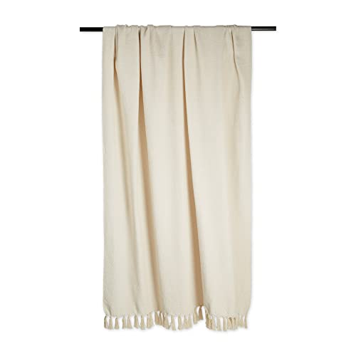 DII Global, Fields of Diamond Woven Throw, 50x60, Natural - color: Natural