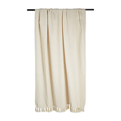 DII Global, Fields of Diamond Woven Throw, 50x60, Natural - color: Natural