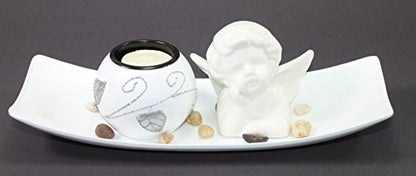 Zen Tabletop Love Angel Cupid Rock Candle Holder Home Decor Relaxing Tranquility Gift (idea for Valentine's Gift)