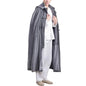 Meditation Prayer Hooded Cloak Long Button Down Unisex Cape Double Layer Warm Medieval Coat Poncho - color: Gray, size: XX-Large