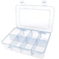 Xiaoyztan 8 Grids Clear Plastic Organizer with Adjustable Dividers, Jewelry Box Bead Storage Container for Small Parts, Fishing Tackle, DIY Crafts, and Earrings, Overall 7.3in x 4.9in - size: 7.9x4.9x1.65 in
