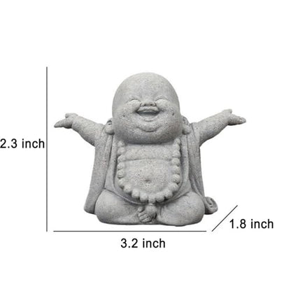 OwMell Japanese Jizo Monk Statue, Buddha Jizo Figurine Memorial Aquarium Statue Ornament - Laughing Buddha Small - color: Laughing Buddha Small
