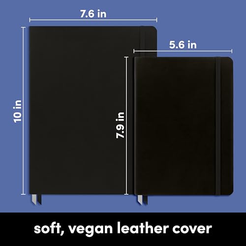 PAPERAGE Softcover Lined Journal Notebook (Black), 176 Pages, College Ruled Notebook, Small 5.6 inches x 7.9 inches - 100 gsm Thick Premium Paper - color: Black