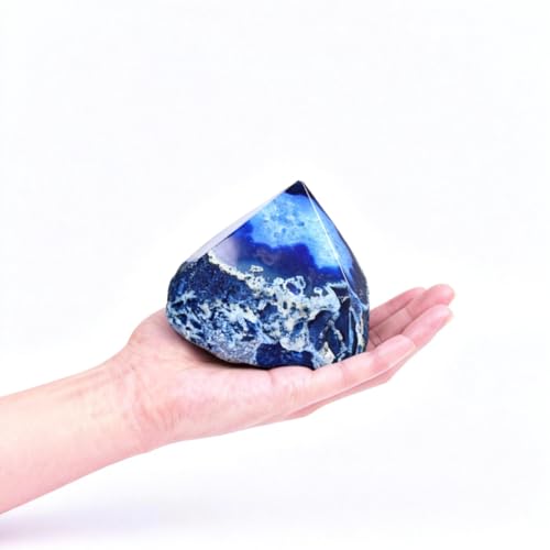 Agate Wand Crystal Irregular Column 0.6-1.1 Lbs Dyed Blue for Coastal Theme Home Relax Corner Small Garden Figurine Desktop Decor - color: Dyed Blue, size: 0.6-1.1 Pound