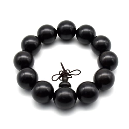 Zen Dear Unisex Natural Ebony Wood Buddhist Prayer Bead Necklace Bracelet Tibetan Prayer Mala Beaded Black - style: 20mm 12beads