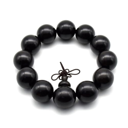 Zen Dear Unisex Natural Ebony Wood Buddhist Prayer Bead Necklace Bracelet Tibetan Prayer Mala Beaded Black - style: 20mm 12beads